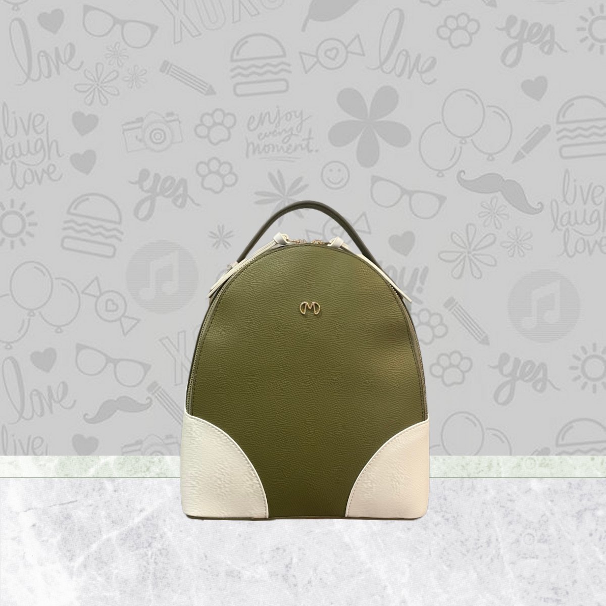Matmazel Klara Τσάντα Πλάτης Khaki 02