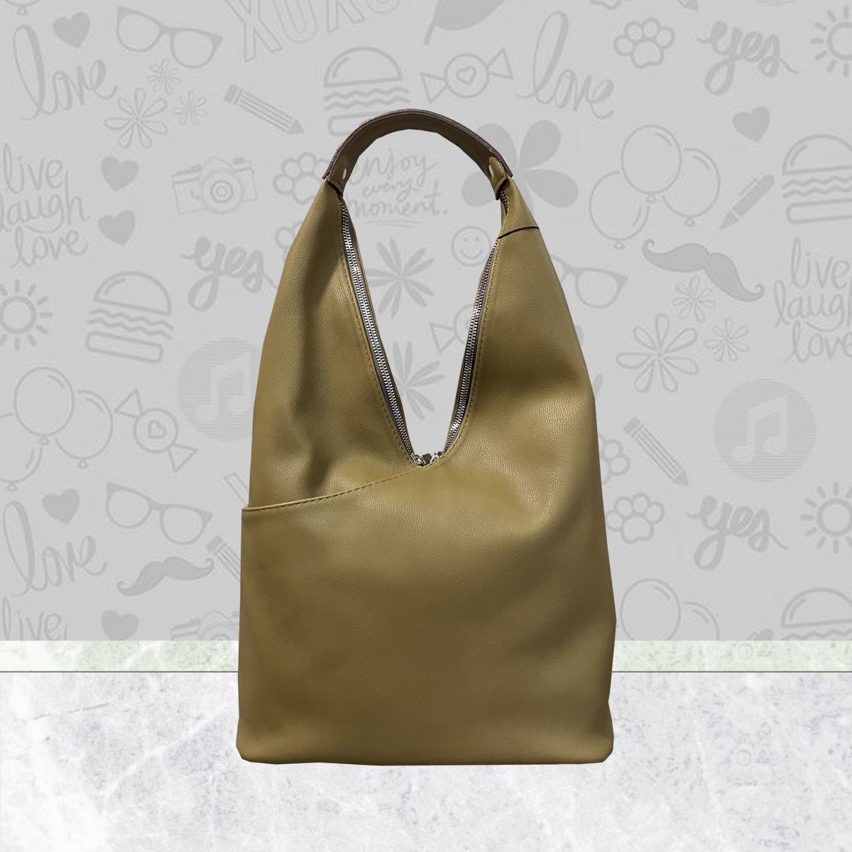 SMILE Τσάντα Ώμου Khaki 04