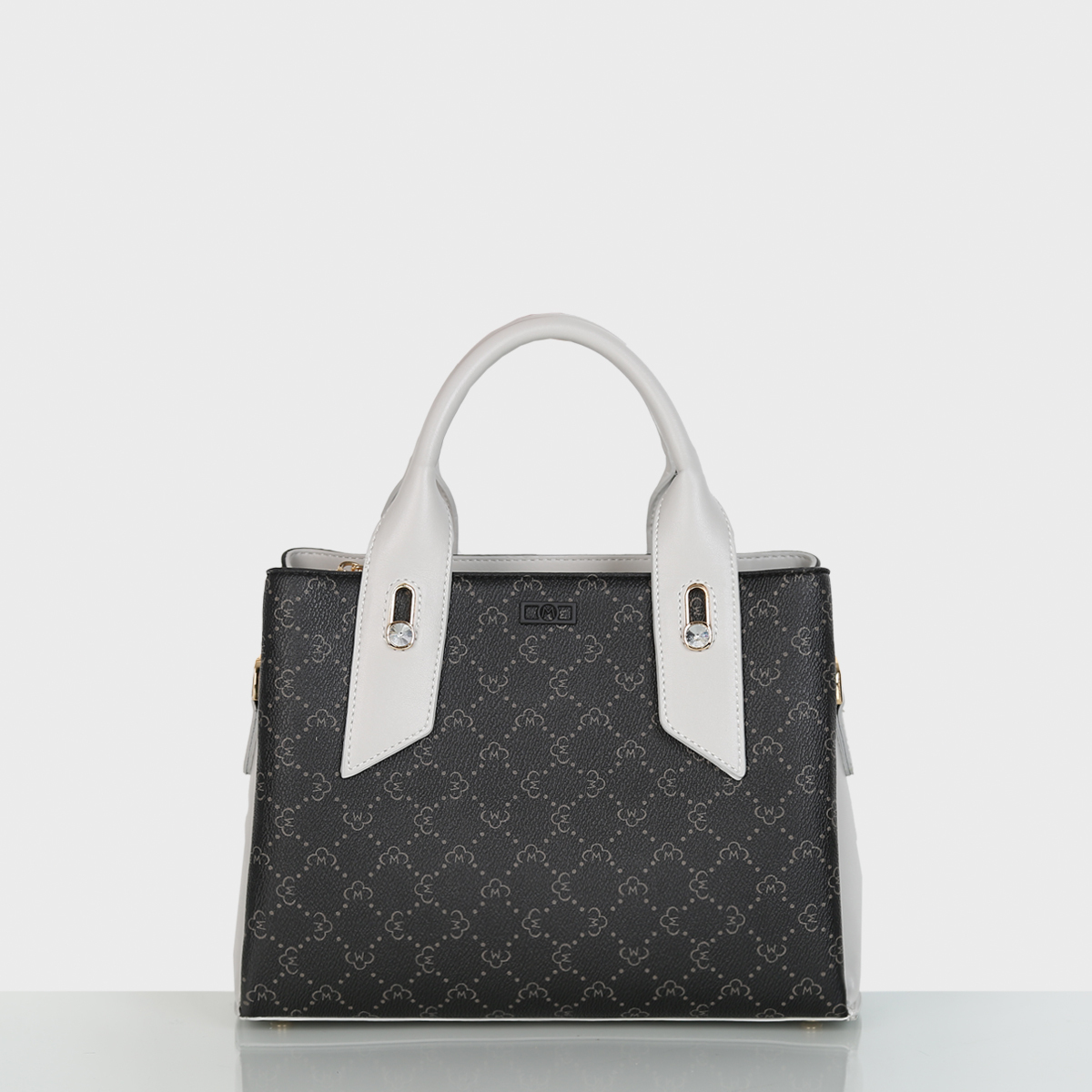 Matmazel Jessa Handmade Τσάντα Χεριού Ώμου Black Grey 01