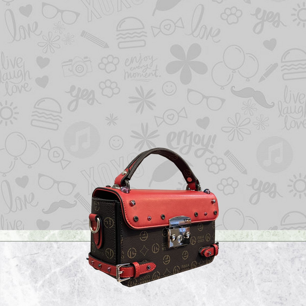 Fulla Coco Ayden Τσαντακι Χεριου Ωμου Coffee Red 03