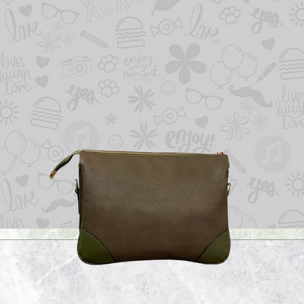 Elizabeth Bella Tσάντα Χιαστί Khaki 03