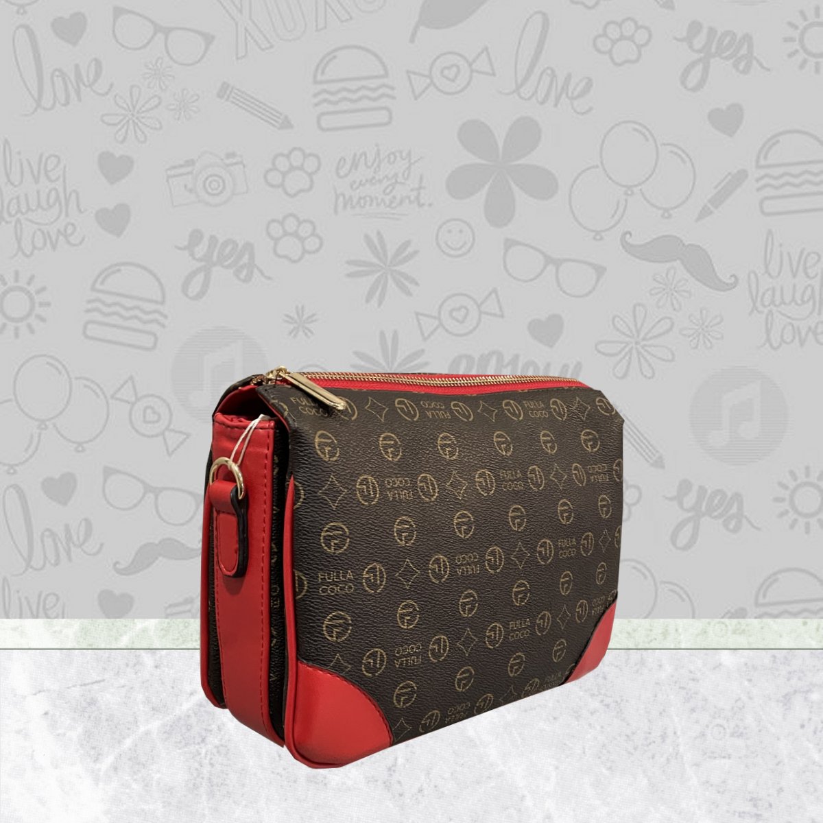 Fulla Coco Sarina Tσάντα Χιαστί Brown Red 03